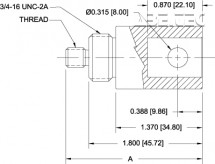 Adaptér s očkovým koncem - komponenty - adaptér pro konec s očkem, 1/2-20M G1083-2